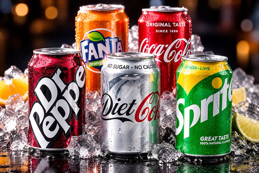 Cans of drink & water
